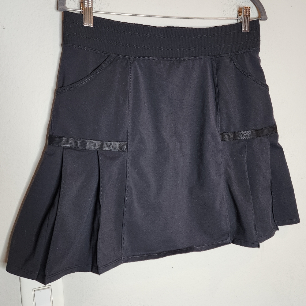 Athleta Medium Tall Any Sport Skort Black 4 Pocket Pullon Pleated
